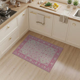 Traditional Persian Pink Vibrant Pink Persian Floral Area Rug