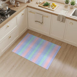 Soft Pastel Stripe Washable Area Rug