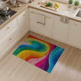 Abstract Area Multi-color and Patterns Vibrant Multi-Color Wave Abstract Area Rug