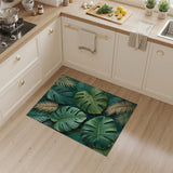 Verdant Green Monstera Leaf Washable Area Rug