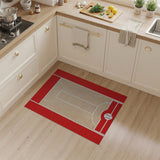 Baseball Diamond Area Rug with Red Borders
