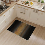 Modern Geometric Striped Area Rug in Black Tan Orange
