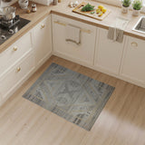 Beige and Neutral Grey Geometric Southwestern Area Rug