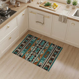 Bold Teal Southwestern Geometric Area Rug