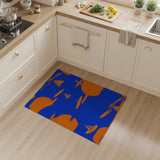 Orange Sailboat Surf Sun Coastal Area Rug