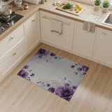 Lush Purple Peony Watercolor Area Rug