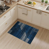 Blue and Teal Navy Blue Grey Geometric Modern Area Rug
