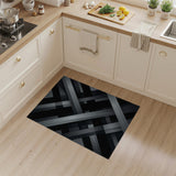 Sleek Geometric Black White Area Rug