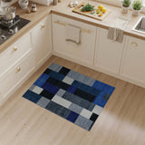 Blue and Teal Geometric Modern Blue Patchwork Geometric Area Rug