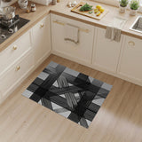 Bold Black Crosshatch Geometric Area Rug
