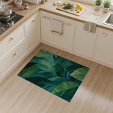 Abstract Area Lush Green Leaves Abstract Area Rug