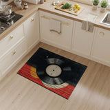 Retro Vinyl Record Geometric Area Rug