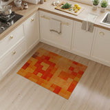 Vibrant Orange Geometric Abstract Area Rug