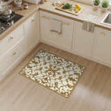 Elegant Gold Floral Scroll Area Rug