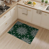 Geometric Modern Green Emerald Green Snowflake Geometric Area Rug