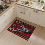 Red Deer Antler Head Southwestern Rug
