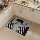 Bold Black White Geometric Modern Black and White Area Rug