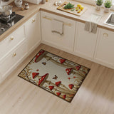 Boho Chic Whimsical Red Mushroom Forest Area Rug