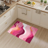 Pink Flowing Waves Area Rug