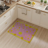 Pink Smiley Flower Shag Area Rug