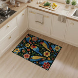 Vibrant Birds and Exotic Flowers Area Rug