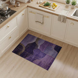 Purple Geometric Wave Abstract Area Rug