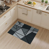 Modern Angular Black White Area Rug