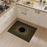 Gold and Silver Golden Eclipse Sunburst Area Rug