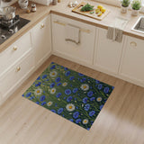 Cornflower Blue Daisy Floral Area Rug