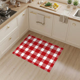Red Checkered Gingham Area Rug