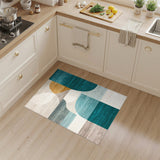 Blue Teal Abstract Area Rug