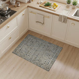 Distressed Beige Trellis Geometric Area Rug