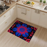 Bold Smirking Skull Geometric Area Rug