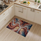 Fiery Sunset Swirls Abstract Area Rug