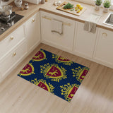 Golden Lion Heraldic Shield Navy Area Rug