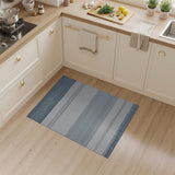 Navy Blue Horizontal Striped Woven Area Rug