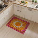 Radiant Sun Face Heritage Tribal Rug