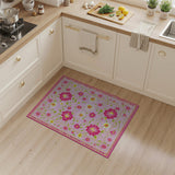 Charming Pink Floral Garden Area Rug
