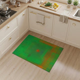 Vibrant Green Geometric Sun Tunnel Rug