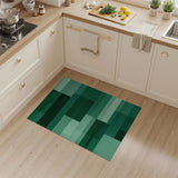 Green Emerald Green Geometric Block Area Rug