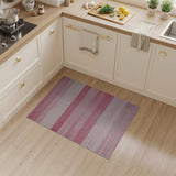 Geometric Modern Blush Pink Horizontal Striped Area Rug