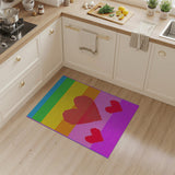 Rainbow Pixel Heart Area Rug
