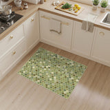 Green Distressed Hexagon Vintage Area Rug