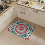 Vibrant Red Sunburst Floral Area Rug