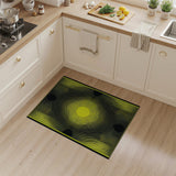 Yellow Sunburst Concentric Geometric Rug
