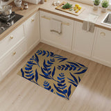 Navy Blue Eucalyptus Leaf Area Rug