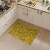 Yellow Vibrant Yellow Wavy Abstract Area Rug