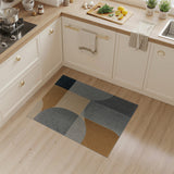 Geometric Abstract Circles Area Rug in Grey Orange
