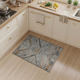 Terracotta Grey Geometric Tribal Area Rug