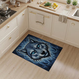 Blue-Eyed Wolf Tribal Area Rug